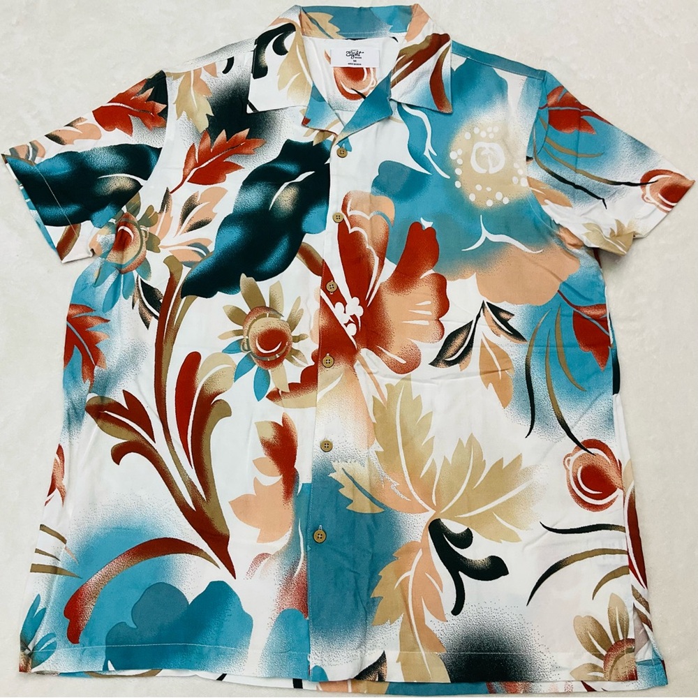 NWOT EIGHTY EIGHT Floral Print Casual Short Sleeve Button Down Shirt Mens Medium
